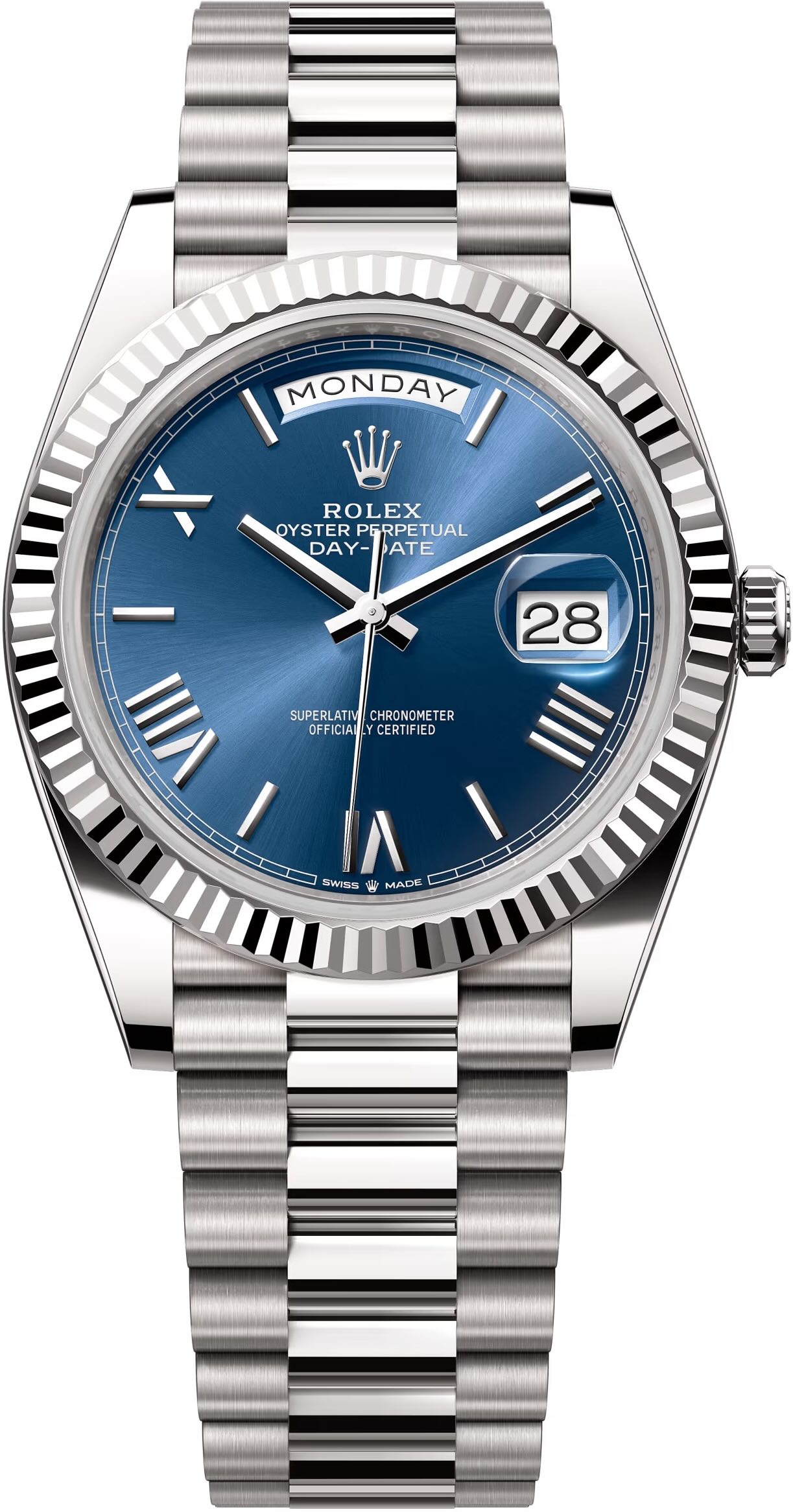 Часы Rolex Day-Date Bright Blue с белого золота ref 228239-0007
