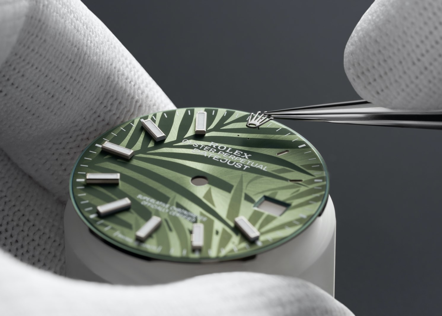 Зелений циферблат Rolex Datejust Palm з візерунком тропічного листя