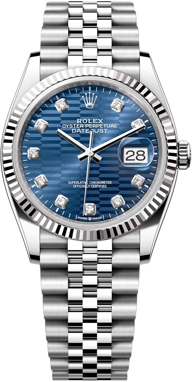 Купить часы Rolex Datejust 36 Blue Fluted Motif 126234-0057 в Киеве