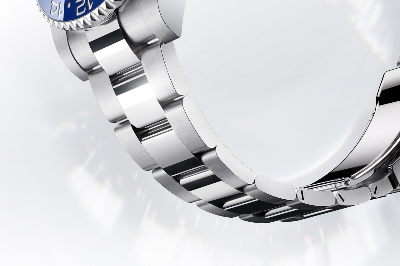 Браслет Rolex Oyster із триланковою конструкцією, виготовлений із нержавіючої сталі