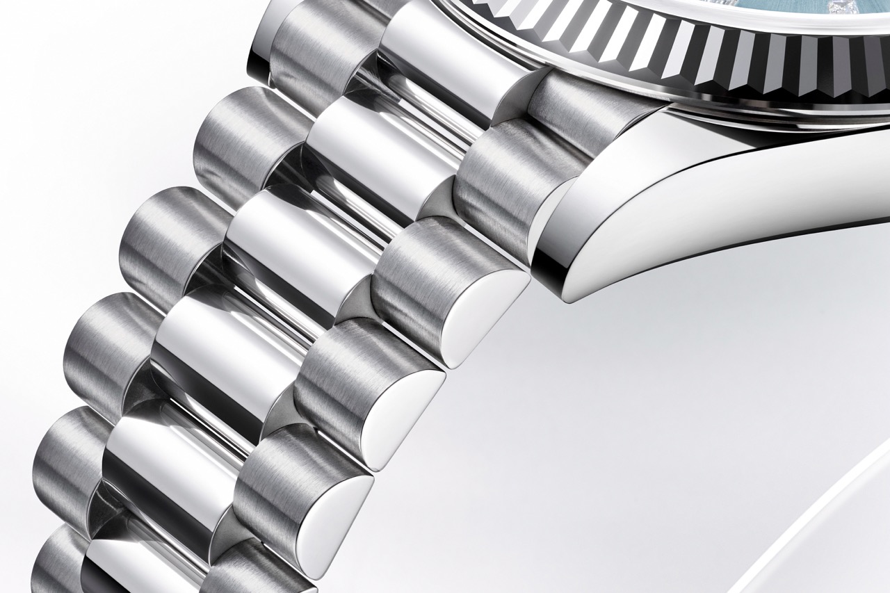 Триланковий браслет Rolex President із закритим короноподібним замком
