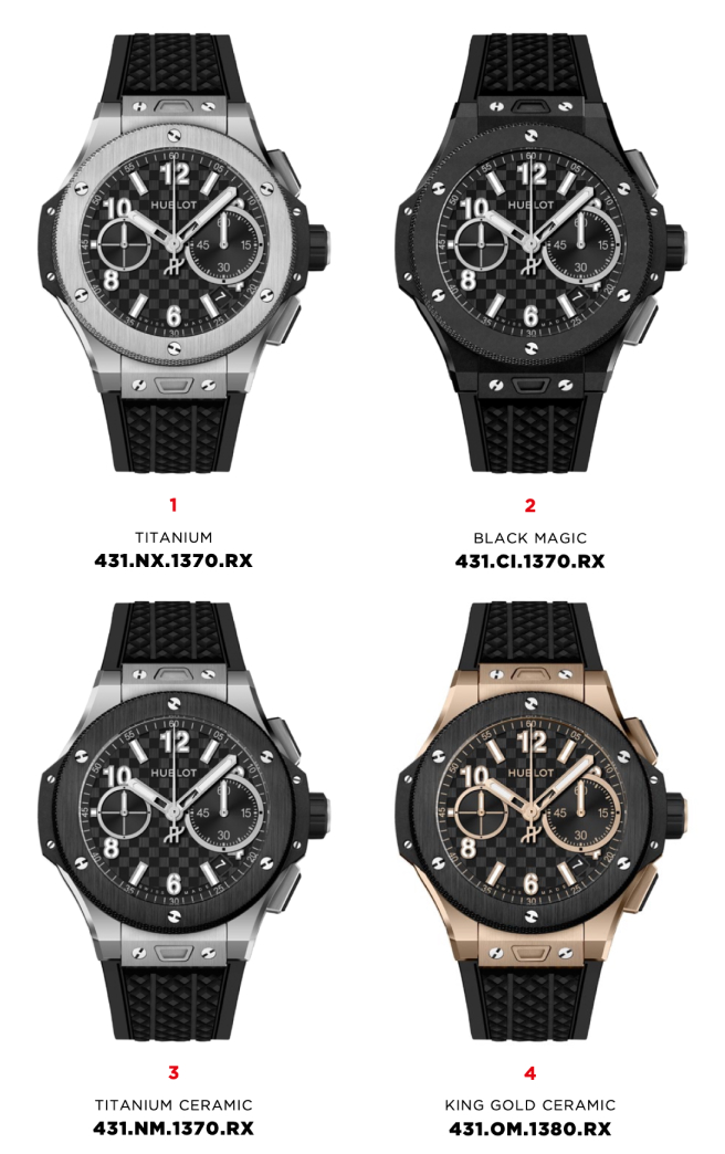 Годинники Hublot Big Bang Original Unico 43 мм: Titanium 431.NX.1370.RX, Titanium Ceramic 431.NM.1370.RX, Black Magic 431.CI.1370.RX та King Gold Ceramic 431.OM.1380.RX
