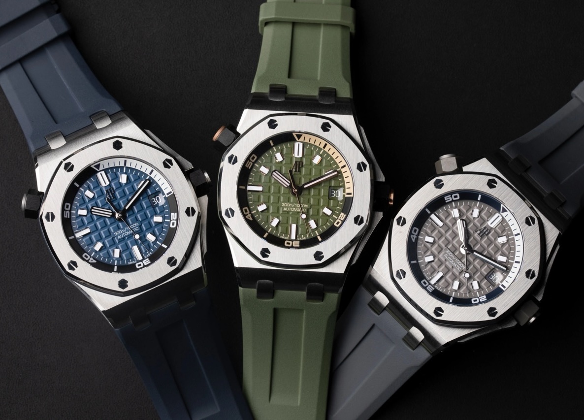 Купить Audemars Piguet Royal Oak Offshore Diver 15720ST — стальной корпус 42 мм, внутренний дайверский безель, автоматический механизм Caliber 4308