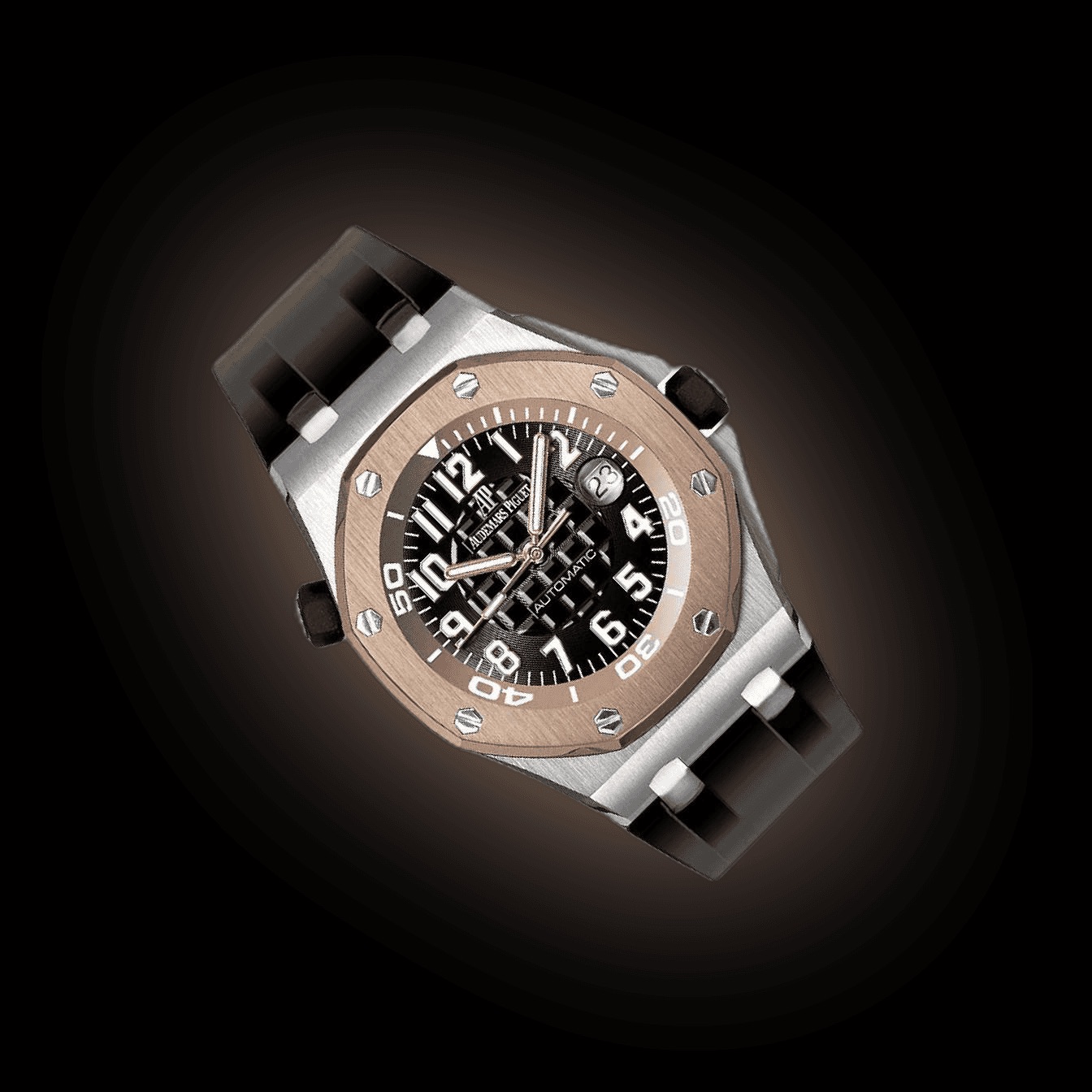 Часы Audemars Piguet Royal Oak Offshore Diver ref. 15704 Scuba Montenapoleone — платиновый корпус 42 мм, циферблат Méga Tapisserie Nickname Dial