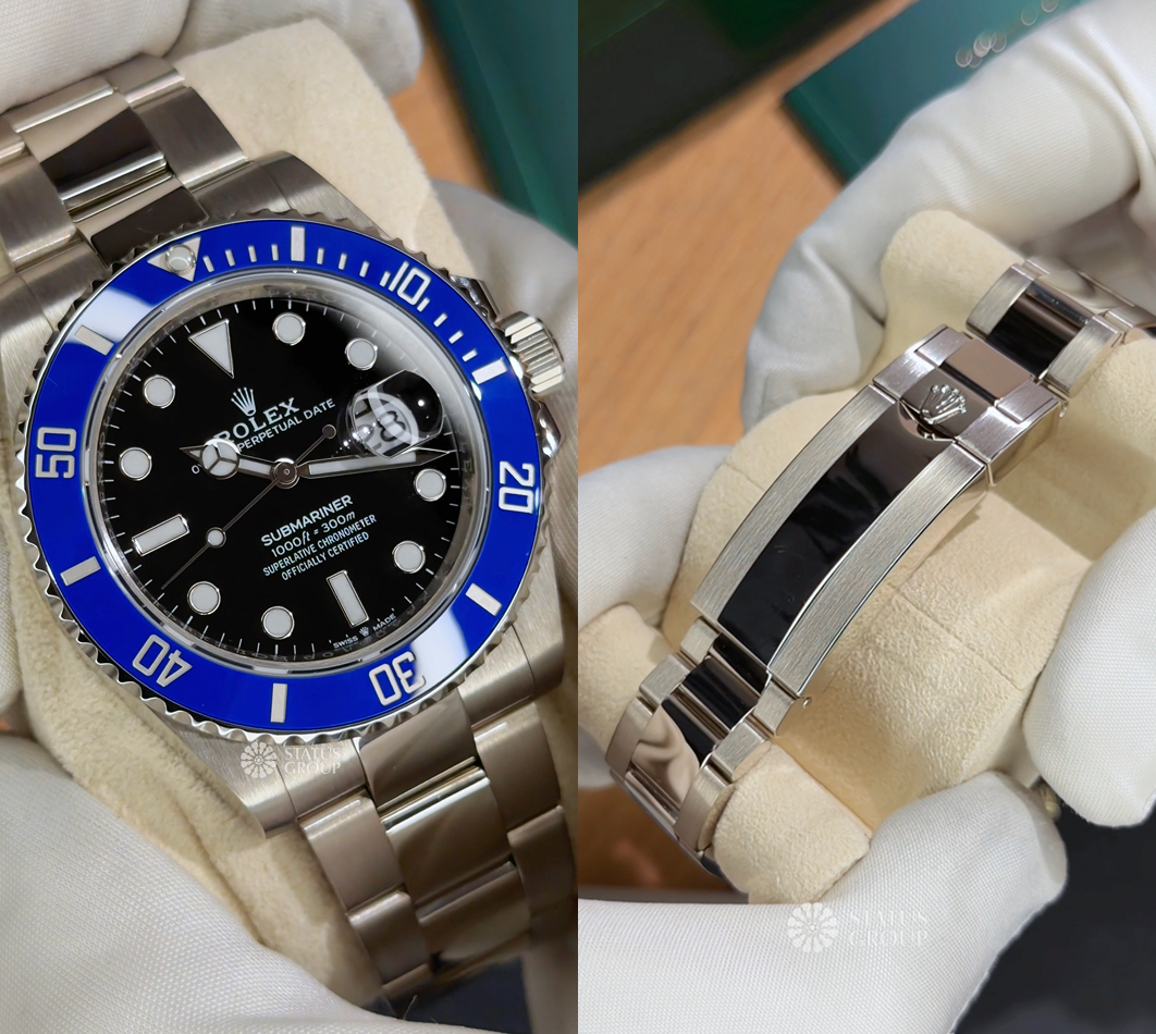 Часы Rolex Submariner Date Cookie Monster ref. 126619LB в белом золоте с чёрным циферблатом и синим керамическим безелем